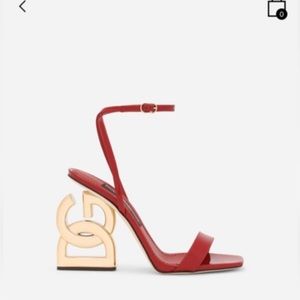 Dolce and Gabbana patent leather sandal heel